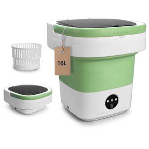 lot 19749 image: Portable Washing Machine, 16L Upgraded Mini Laundry Machine with Spin Basket, 3 Cleaning Modes Suitable for Small Clothes, Foldable Design Ideal for Home, Campain, Hotel and Apartment