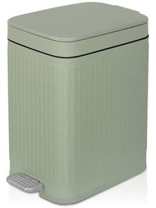 lot 19750 image: rejomiik Small Bathroom Trash Can with Lid Slim Soft Close Garbage Can Step Wastebasket Container Trash Bin for Office Bedroom Kitchen Living Room (1.9 Gallon Light Green)