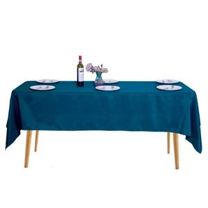 lot 20251 image: Ascoza 2pack 60x102 Inch Peacock Blue Rectangular Tablecloth 6 Feet Table Cloth in Polyester Fabric for WeddingBanquetRestaurantParties
