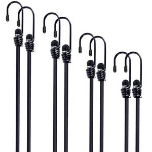 lot 20267 image: Bungee Cords with Hooks 8 Pack Bungee Cord Includes 12 inches, 18 inches, 24 inches, 36 inches for Bundling Items, Fixing Tarps, Tents, and Carrying Luggage