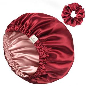 lot 20280 image: YANIBEST Adjustable Satin Bonnet Double Layer Hair Bonnet for Sleeping Bonnets for Women Hats Curly Natural Hair, Burgundy