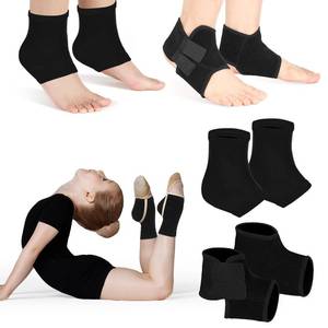 lot 20284 image: Tarpop 2 Pairs Kids Ankle Brace Set Foot Support Stabilizer Wraps Protector Guard Knitted Ankle Sleeve Sock Support Compression Socks for Injury Prevention(Black, Medium)