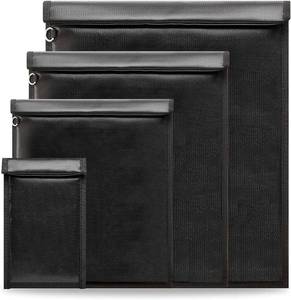 lot 20291 image: OFASIZEN Faraday Bags, Anti-Tracking Faraday Cage, Set of 4 Sizes for Laptops, Tablets, Phones and Car Keys, RFID Signal Blocker Pouch, Fireproof & Waterproof (Black)
