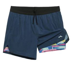 lot 20311 image: maamgic Mens 2 in 1 Gym Shorts 5 Inch Athletic Tennis Shorts Stretch Workout Running Shorts with Liner Navy Medium