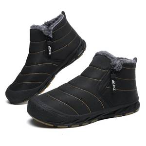 lot 20320 image: Snow Boots Mens Waterproof Winter Boots Fur Lined Warm Ankle Boots Zipper Closure Slip on Outdoor Boot Comfortable Walking Shoes