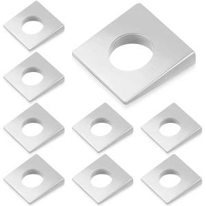 lot 20323 image: Blulu 10 Pcs 12 Square Beveled Washer, 1-18 x 1-18 Wedge Washers Metal Shims for Leveling Carbon Steel Galvanized 2mm to 6.6mm Thick for Shim Leveling