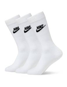 lot 20328 image: Nike Unisex Sportswear Everyday Essential Crew Socks (3 Pairs), WhiteBlack, Small