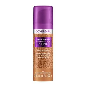 lot 20343 image: Covergirl Simply Ageless Skin Perfector Essence Foundation, 60 Tan, Tinted Skin Perfector, Skincare Makeup Hybrid, Sheer Tint, Radiant Finish, Skin-Like Finish, Vegan Formula, 1.0oz