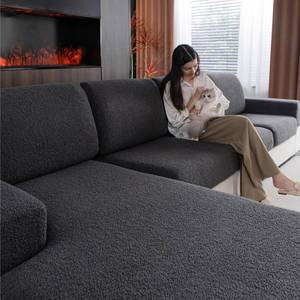 lot 20355 image: OHSIO Couch Cushion Covers for Sectional Sofa, Stretch Soft Sofa Slipcovers Washable Wear-Resistant Universal Furniture Protector for Living Room(1 Piece Back Couch Cover, Dark Gray)