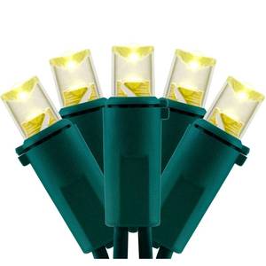 lot 20358 image: YULETIME 200 Warm White Wide Angle LED Christmas Lights, 66 Feet Green Wire UL Certified 5mm Holiday String Light Set (Warm White)
