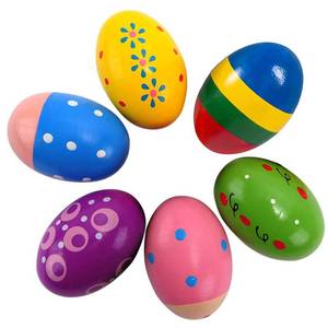 lot 20372 image: GOGHOST Colorful Wooden Egg Shaker Set (6 Pcs)  Hand Percussion Instruments & ASMR Sound Tools