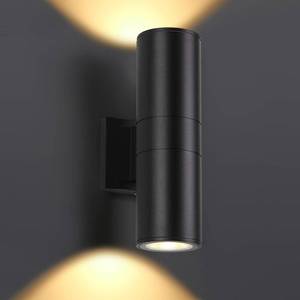 lot 1869 image: DAKAFUL Up and Down Wall Lights 1 Pack, Cylinder Outdoor Wall Sconce Light Aluminum Modern Outdoor Light Fixture and Exterior Wall Sconces Anti-Rust Waterproof for Porch Patio Wet Location Door Way