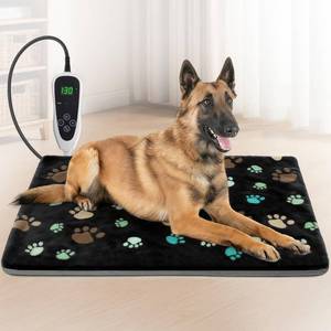 lot 1906 image: GOLOPET Large Dog Heating Pad 36x24 in with Smart Thermostat Switch and Power Line Protection Tube,Obtained MET and UL Dual Certification,Waterproof Pet Heating Pad for Dogs,with Plush Fabric Cover