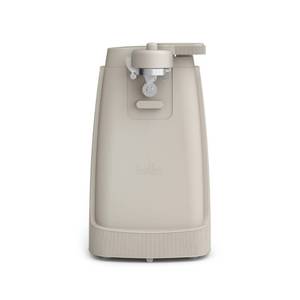 lot 1912 image: bella Electric Can Opener and Knife Sharpener, Removable Cutting Lever, Cord Storage, Stainless Steel Blade, Oatmilk