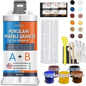 lot 2009 image: Granite and Quartz Countertop Chip Repair Kit, Tile & Fiberglass Porcelain Repair Kit,Marble Tub Repair Kit to Quickly Fix Cracks Ceramic Corian Bathtub Sink Toilet Dents Holes Scratchs