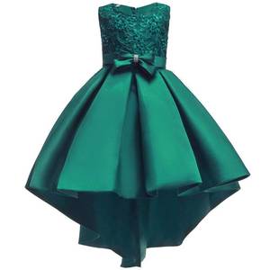 lot 2013 image: IWEMEK Girls High-Low Lace Embroidery Beaded Pleated Birthday Tutu Dress Flower Girl Princess Wedding Bridesmaid Pageant First Communion Prom Dance Party Formal Ball Gown for Kids Green 7-8 Years