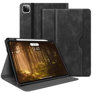 lot 2014 image: H HOLIMET Case for iPad Pro 12.9 2022 6th5th4th3rd Generation with Pencil Holder Pocket Folio Stand Cover Soft TPU Back Shockproof, Auto SleepWake,Vegan Leather