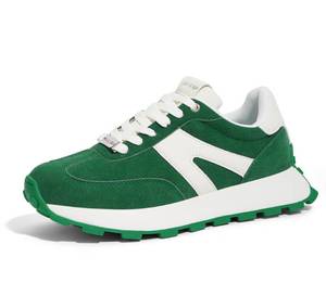 lot 2022 image: LUCKY STEP Womens Platform Fashion Sneakers Retro Classic Trainers Casual Lace-up Stylish Tennis Running Walking Shoes (Green,8.5B(M) US)