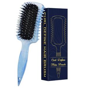 lot 2028 image: Curl Defining Brush, Curly Hair Brush Products for Effortlessly Detangling Shaping and Styling Womens Mens Curls on All Wet or Dry Hair Types, Reduces Frizz (Marble Blue)