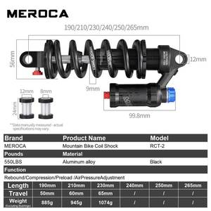 lot 2063 image: MEROCA Adjustable Air Spring Coil Over Shock Absorber for Mountain Bikes, 190-265mm, 550LBS Spring, Rebound, Compression, Preload, and Air Pressure (200-300 PSI) Fits MTBDownhilleBikes