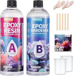 lot 2075 image: Pnente Crystal Clear Epoxy Resin Kit, 32oz Professional Self-Leveling No-Bubble UV Resistant Casting & Coating Resin for Crafts, Jewelry Making, Table Top, Molds, Wood River Tables and Art Projects