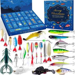 lot 2081 image: Laoyebaohao Fishing Advent Calendar 2025 Adult Men Teen Boys, 24 Days Christmas Countdown Calendar with Fishing Lures Set, Christmas Surprise Fish Gift