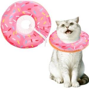 lot 2083 image: Cat Cone Collar Soft, Comfortable Cat Donut Collar After Surgery, Adjustable Elizabethan Recovery Collars & Cones to Stop Licking, Lightweight Neck Collar Soft Cone for Cats Kitten (Pink, Medium)