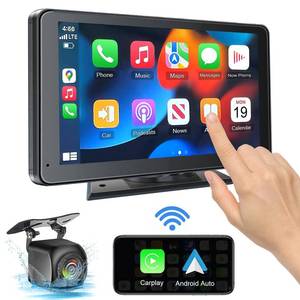 lot 2093 image: Portable Wireless with Apple CarPlay and Android Auto Screen for Car, 7 HD Touch Screen Car Stereo with Mirror Link, Bluetooth 5.2, Backup Camera, AUX,FM Transmitter for All Vehicle