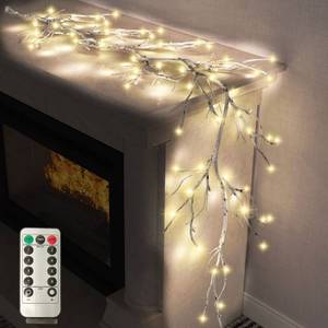 lot 2111 image: Hypestar Lighted Garland with Birch Branches 6FT 48 Warm Lights, Lighted Birch Garland with Timer,Pre Lit Birch Garlands for Bedroom Wall Chrismtas Indoor Decorations (Remote Control-721)