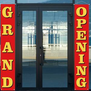 lot 2126 image: Grand Opening Decorations Outdoor Red Grand Opening Porch Sign Banner New Store Restaurant Grocery Cafes Shop Advertising Business Start Sign