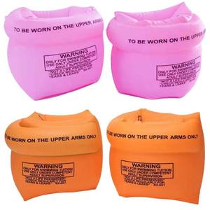 lot 2129 image: 2-4 Pack Arm Floaties for Kids Adults, Pool Arm Floats, Inflatable Swim Ring, PVC Arm Floater Sleeves for Toddlers Children 3-5-6-12 Years (2 Pair-PinkOrange)