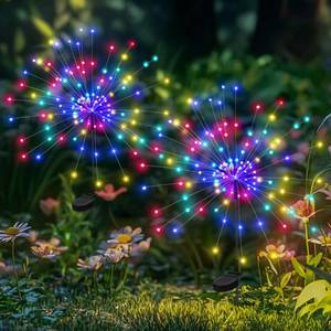 lot 2143 image: PEVOROS Garden Decor Solar Lights Outdoor,120LED Waterproof Colorful Solar Garden Lights for Outdoor Decoration,Yard, Patio, Porch,Flower Pot,Pathway,Christmas (2Pack)