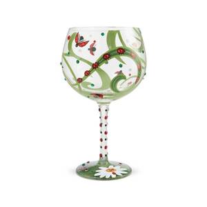 lot 2481 image: Enesco Designs by Lolita Ladybug Copa de Balon Gin Cocktail Glass, 24 Ounce, Multicolor