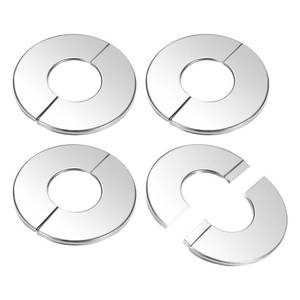 lot 2495 image: M METERXITY 4-Pack Wall Split Flange, for 1 Inch25mm OD Pipe 304 Stainless Steel Escutcheon Plate Round Self-Adhesive Plumbing Cover Plates for Water PipeFaucet