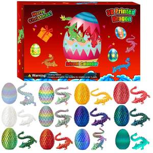 lot 3832 image: Advent Calendar 2025, 3D Printed Dragon Eggs with Dragon Inside, Christmas Gifts for Child, Fidget Toys for kids, 3D Printed Animals Collectibles for Adults Teens Kids