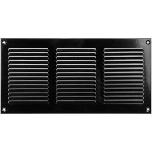 lot 4418 image: Vent Systems 12 x 6 Inch (Overall Dimensions) Black Metal Vent Duct Cover - Louvered Rectangular Return Grill with Built in Mesh Screen - HVAC Ventilation Grille for Home Improvement