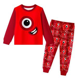 lot 4422 image: Difforever Boys Cartoon Long Shirts and Pants Sets Kids Girls Numbers Cartoon Home Causal Wear Daily Playwear for 3-10 Years