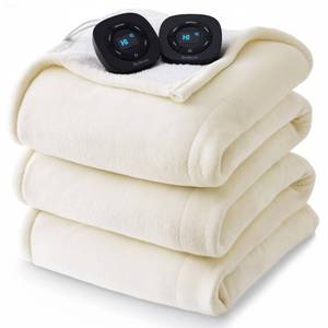 lot 5566 image: Bedsure Electric Blanket King Size - Dual Control Heated Blanket King Size, Fast Heating with 10 Time Settings & 10 Heat Settings, Warm Gift for Grandma (100x90 inches, Lvory)