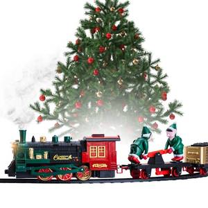 lot 5570 image: Christmas Train Sets for Around The Tree  Christmas Toy with Lights and Sounds - Holiday Train Around Christmas Tree with Large Tracks, Electric Train Set for Kids Ages 4-8