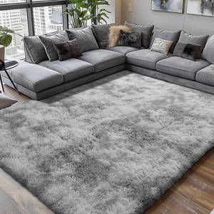 lot 6008 image: Shag Area Rugs for Bedroom Living Room,5X8 Ultra Soft Fluffy Area Rugs for Dorm, Indoor Carpet Nursery Rugs for Kids Room Home Decor,Tie-Dye Grey