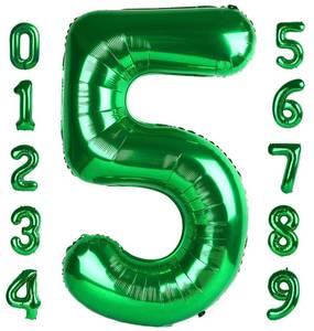 lot 6020 image: Balloon Numbers 40 Inch 5 Ballon for 5th Birthday Decorations, 15 25 35 50 Big Dark Green Number Balloons for Wedding Photo Shoot Party Decor