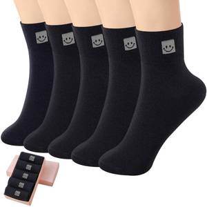 lot 6027 image: HUGSWEET Thin Soft Cotton Crew Socks for Women Ankle above Bootie Socks Gifts for Women 5-10 Pairs