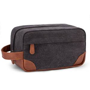 lot 6046 image: Vorspack Travel Toiletry Bag - Hanging Toiletry Bag for Men Water Resistant Canvas Shaving Bag with Large Capacity for Travel - Dark Grey