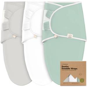 lot 6053 image: A3-Pack Organic Baby Swaddle Sleep Sacks - Swaddles for Newborns, Infant 0-3 Months, Baby Girls, Boys, Soft & Snug Newborn Sleep Sack, Nursery Swaddling Blankets (Sage)