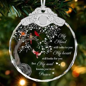 lot 6068 image: Giftelix Christmas Ornaments - My Soul Knows Youre at Peace - Memorial Glass Ornament - Sympathy Gift for Loss of Loved One - Grief Gifts - Funeral Keepsake - Ornaments for Christmas Tree