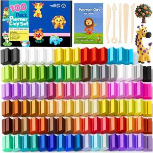 lot 6074 image: CiaraQ Polymer Clay Kit, Mini Modeling Clay Set for KidsBeginnersArtist, 100 Colors