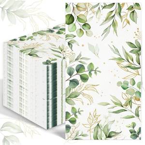 lot 6075 image: 100PCS Greenery Paper Napkins 3 Ply Disposable Hand Towels for Bathroom Green Eucalyptus Leaf Guest Napkins Decorative Dinner Napkins for Bridal Baby Shower Wedding Birthday Spring Party