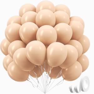 lot 6078 image: Nude Balloons 12 inch, Beige Latex Balloons 50pcs Party Balloons for Netural Baby Shower Gender Reveal Birthday Party Decorations