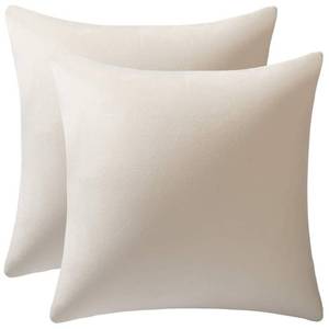 lot 6079 image: DEZENE Throw Pillow Covers 22x22 Cream Pack of 2 Cozy Soft Velvet Square Modern Luxury Decorative Throw Pillow Cases for Sofa Couch Living Room Bed Home Decor