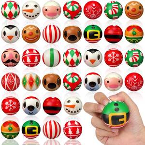 lot 6117 image: Libima 36 Pcs Christmas Stress Balls Toys Bulk, 2 Inch Foam PU Stress Squeeze Balls Santa Claus Stress Relief Toys Xmas Tree Santa Claus Snowman Stress Relief Toys for Christmas Party Favors